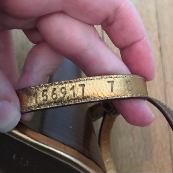 Gucci Gold Leather Braided Platform Sandal - Picture 7 of 8